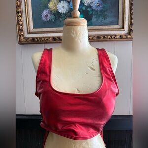 Metallic Red Sports Bra 2X